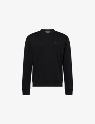 Mens Ami Paris Adc Logo-Embroidered Cotton-Jersey Sweatshirt