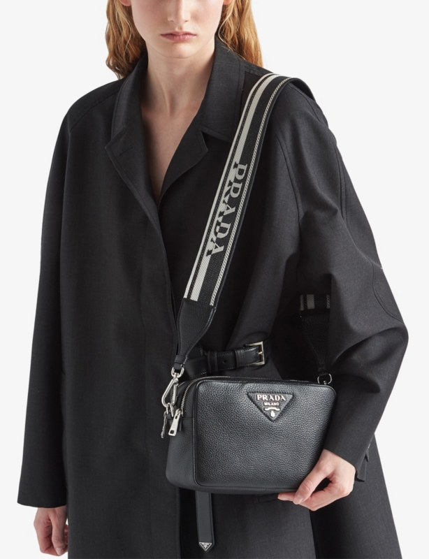 Enamelled -Logo Small Leather Cross-Body Bag