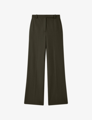 Womens Joseph Yukio Straight-Leg Stretch-Woven Trousers