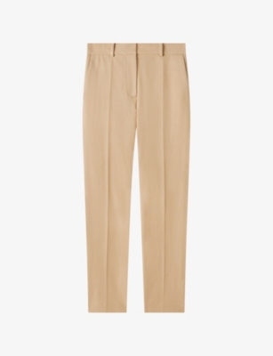 Womens Joseph Coleman Slim-Fit Straight-Leg Stretch-Gabardine Trousers