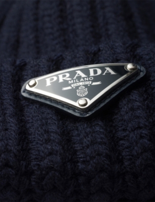 PRADA: Logo-Embellished Knitted Wool Beanie