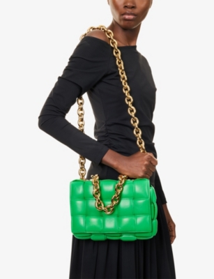 RESELFRIDGES: Pre-Loved Bottega Veneta Medium Chain-Box Leather Shoulder Bag