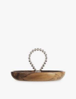 CHRISTOFLE: Perles Walnut-Wood And Silver-Plated Bowl 17cm