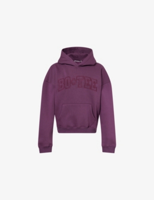 Bo+tee Womens Purple Cotton-blend Hoodie