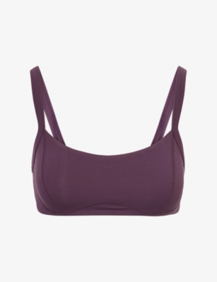 Bo+tee Womens Purple Soft Active Seam-detail Sports Bra Xs