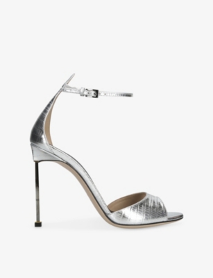Womens Tom Ford Spire 105 Metallic Leather Sandals