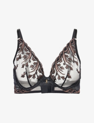 Aubade Womens Black Star Cosmic Romance High Apex Lace Bra