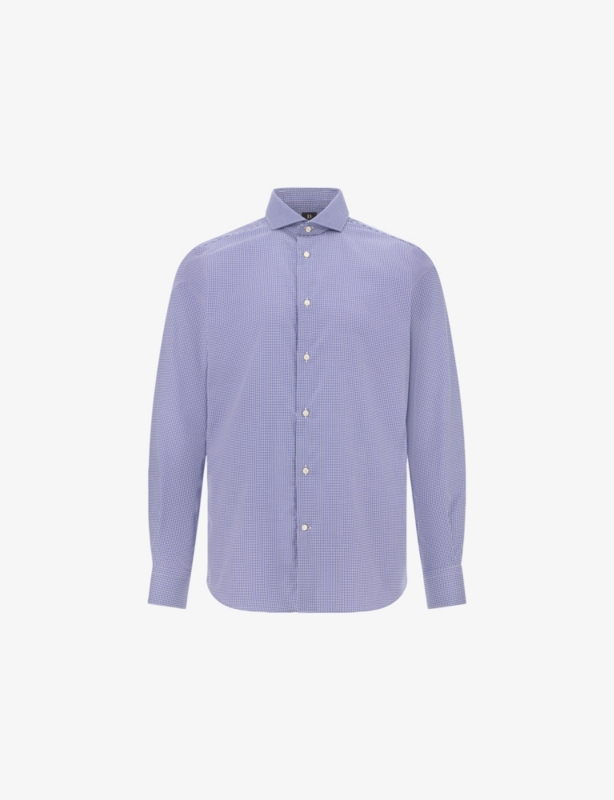 Houndstooth Regular-Fit Cotton Shirt