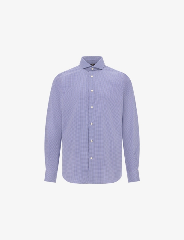 Houndstooth Regular-Fit Cotton Shirt