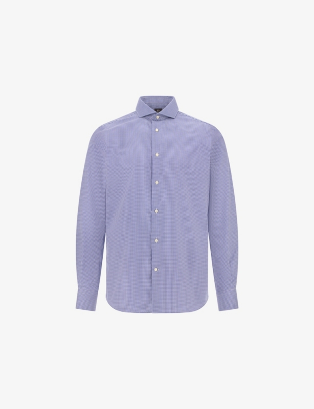 Houndstooth Regular-Fit Cotton Shirt