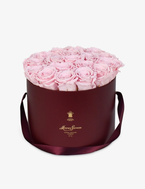 Rose Promise Small Preserved Rose Stem Hat Box