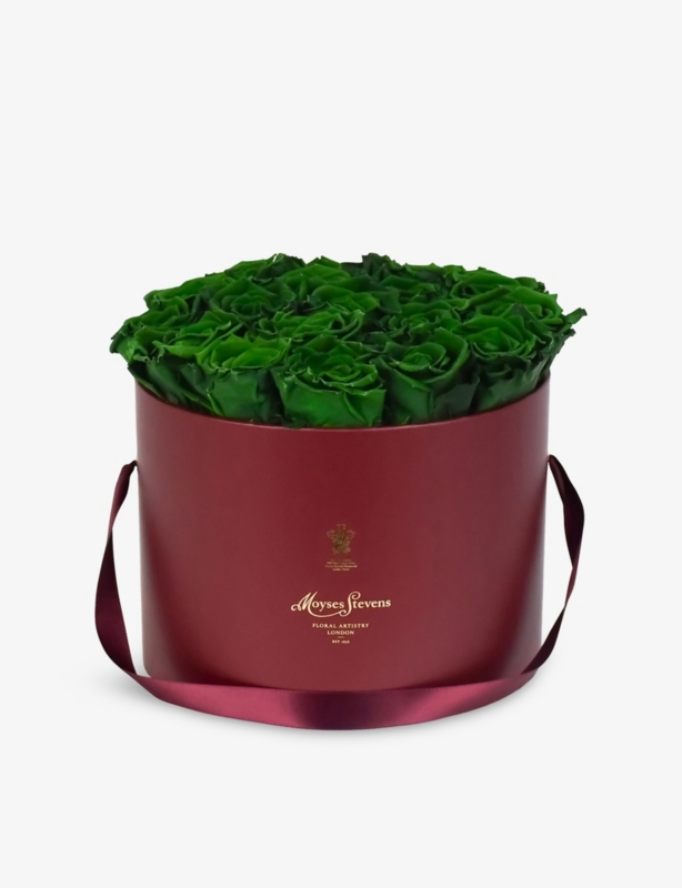 Love You Forever Small Preserved Rose Stem Hat Box