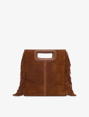 MAJE: M Suede Top-Handle Bag