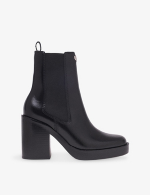 MAJE: Brand-Plaque Leather Heeled Chelsea Boots