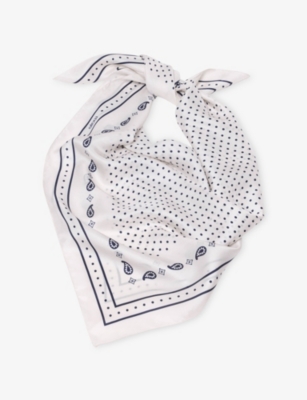 MAJE: Polka Dot-Print Silk-Twill Scarf