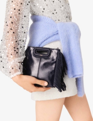 MAJE: Mini M Branded Leather Bag