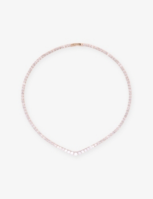 MAJE: Cascade Diamanté Brass Necklace