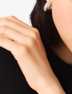 MAJE: Half-Hoop Rhinestone Metal And Crystal Hoop Earrings