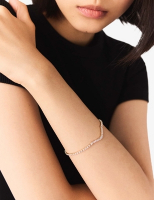 MAJE: Cascade Yellow Gold-Plated Brass And Rhinestone Necklace