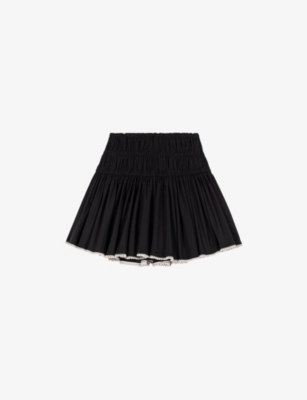 MAJE: Embellished-Trim Woven Mini Skirt