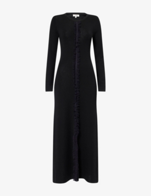 Womens Zankov Rowen Fringed Wool Maxi Dress