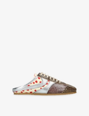 Dries Van Noten Womens Other Dustin Printed Leather Mules Eur 40 / 7 Uk In Multi