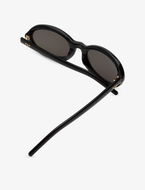 Cherry Black Oval-Frame Acetate Sunglasses