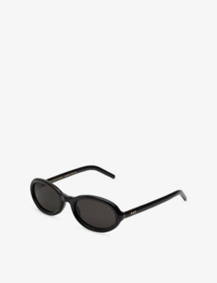 RETRO SUPER FUTURE: Cherry Black Oval-Frame Acetate Sunglasses