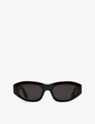 RETRO SUPER FUTURE: Cinema Black Oval-Frame Acetate Sunglasses