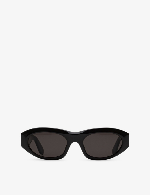 Cinema Black Oval-Frame Acetate Sunglasses