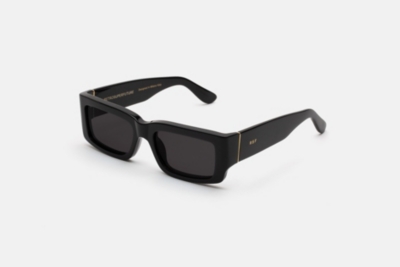 RETRO SUPER FUTURE: Notte Black Rectangle-Frame Acetate Sunglasses