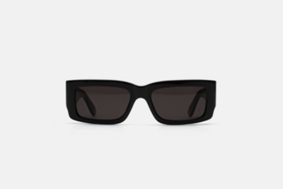 RETRO SUPER FUTURE: Notte Black Rectangle-Frame Acetate Sunglasses