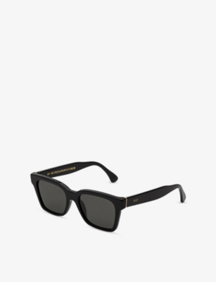 RETRO SUPER FUTURE: America Black Square-Frame Acetate Sunglasses