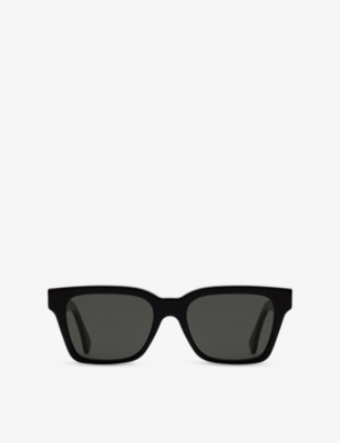 RETRO SUPER FUTURE: America Black Square-Frame Acetate Sunglasses