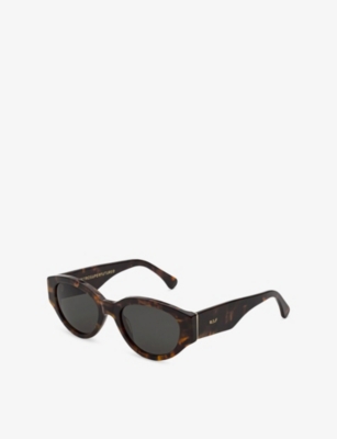 RETRO SUPER FUTURE: Drew Mama Oval-Frame Acetate Sunglasses