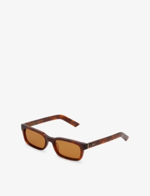 RETRO SUPER FUTURE: Gesto Rectangular-Frame Acetate Sunglasses