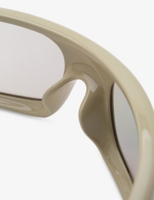 RETRO SUPER FUTURE: Cerchietto Cremoso Shield-Frame Acetate Sunglasses