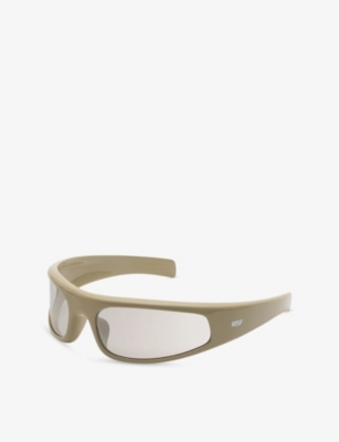 RETRO SUPER FUTURE: Cerchietto Cremoso Shield-Frame Acetate Sunglasses