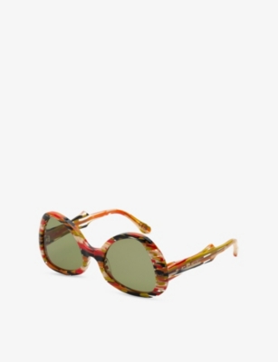 RETRO SUPER FUTURE: Anu Ohia Stripes Oversized-Frame Acetate Sunglasses