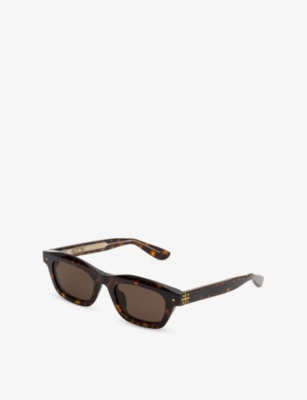 RETRO SUPER FUTURE: Max Rectangle-Frame Tortoiseshell Acetate Sunglasses