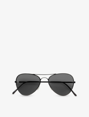 RETRO SUPER FUTURE: 8M3 Aviator-Frame Metal Sunglasses