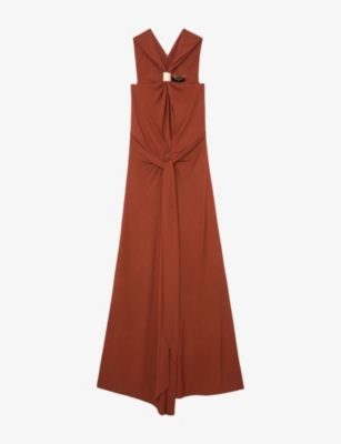 Womens Reiss x Atelier Fortuna Hardware-Embellished Woven Maxi Dress