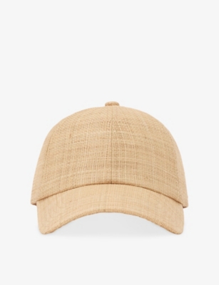 Reiss Womens Natural Winnie Raffia Baseball Cap In Brown