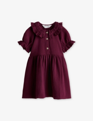 princess polly baby blue dress H&M Burgundy Asymetric Dress With Peter Pan Collar | Elegant Open Back Dress  With Collar