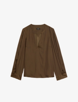 ZADIG&VOLTAIRE: Torny V-Neck Satin Blouse