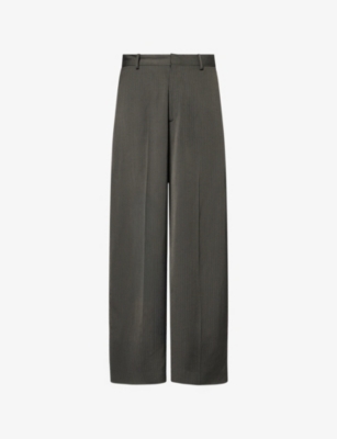 Mens Acne Studios Herringbone-Pattern Wide-Leg Woven Trousers