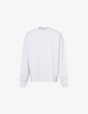 Mens Acne Studios Finnick Buttoned-Crewneck Cotton Sweatshirt