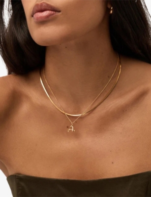MISSOMA: Curly Molten Mini Initial 18ct Yellow-Gold Vermeil Necklace
