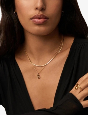 MISSOMA: Curly Molten Mini Initial 18ct Yellow-Gold Vermeil Necklace