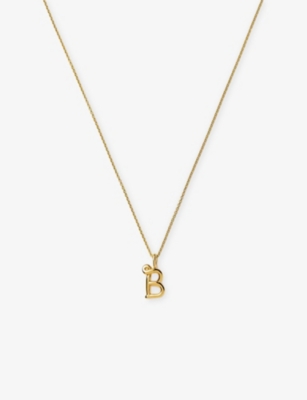 MISSOMA: Curly Molten Mini Initial 18ct Yellow-Gold Vermeil Necklace